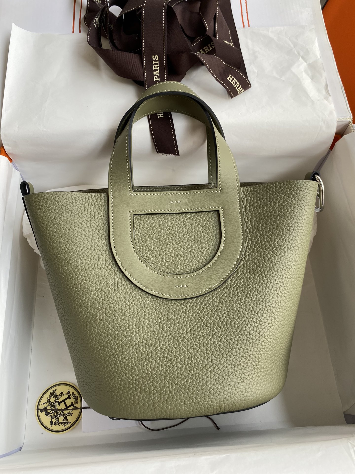 Hermes In The Loop 18 Bag In Sauge Clemence Leather